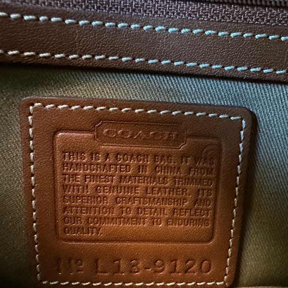 COACH VTG LEGACY DEMI BROWN CANVAS LEATHER FLAP SHOULDER BAG SMALL PURSE 9120 - Picture 12 of 13